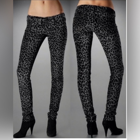 True Religion Denim - True Religion Y2K Black and Gray Leopard Velvet Jeans